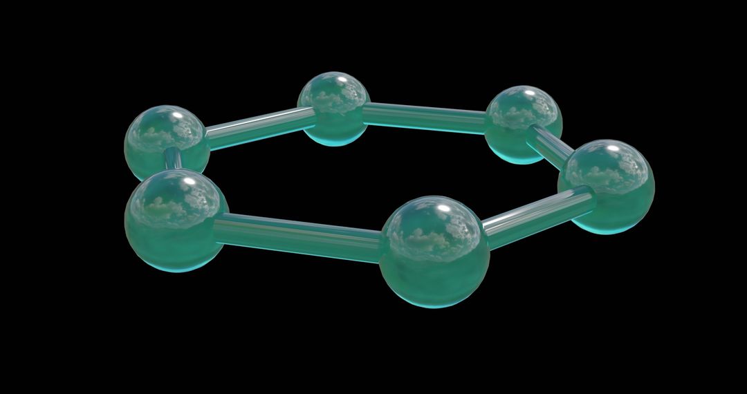 3D Molecular Structure on Black Background