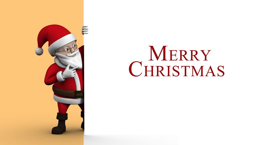 Cheerful Santa Claus with Merry Christmas Greeting