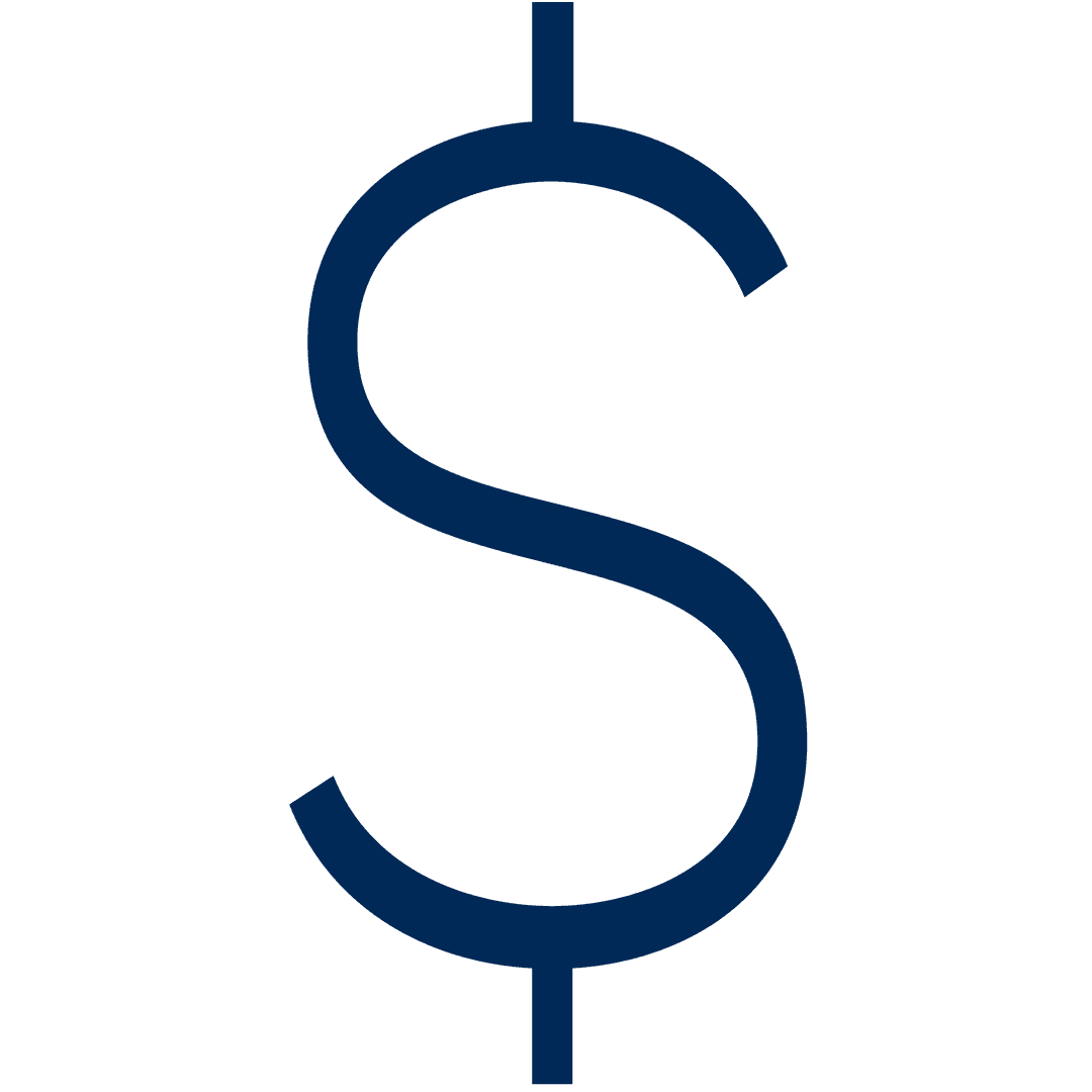 Blue Dollar Symbol on Transparent Background for Financial Design