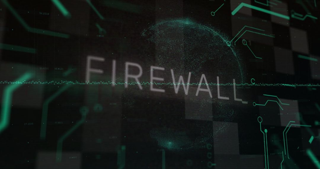 Digital Barrier Technology with Futuristic Firewall Display
