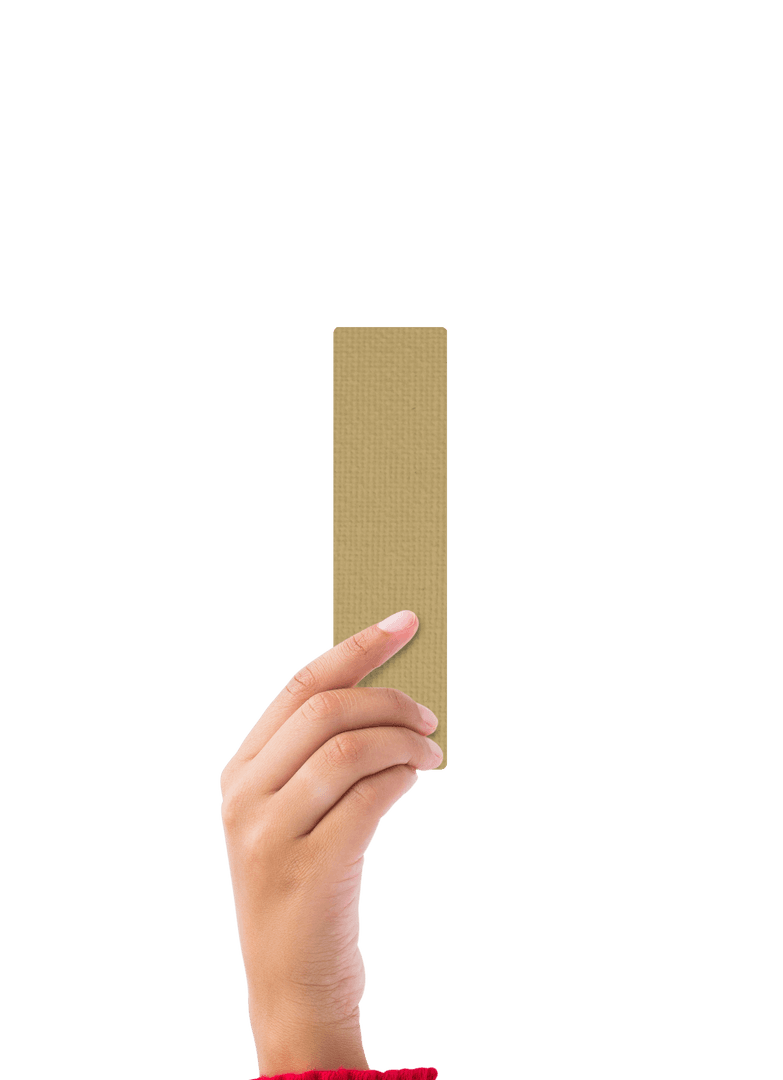 Hand Holding Blank Transparent Brown Sign for Message Concept