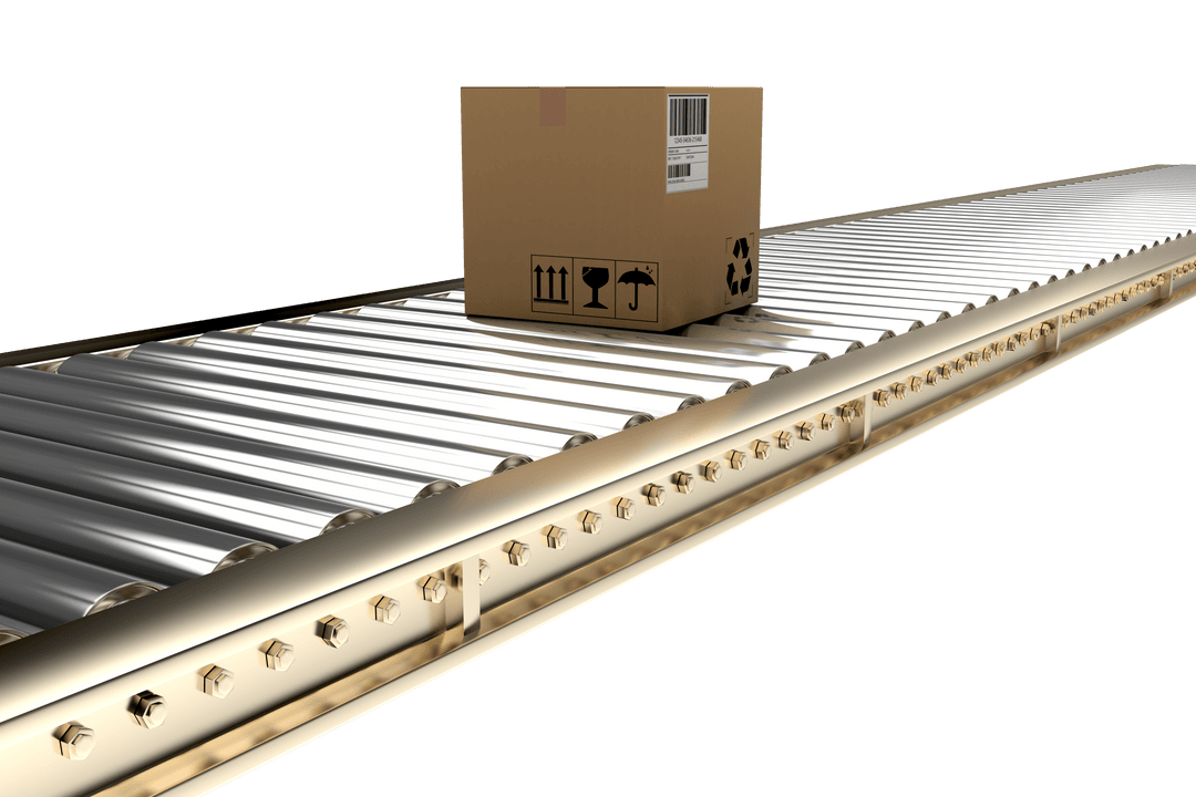 Transparent Box Moving on Conveyor Belt Packaging System