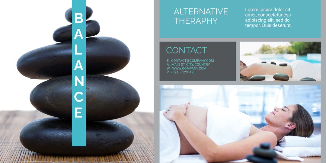Spa Wellness Promotion with Stacked Stones and Relaxation