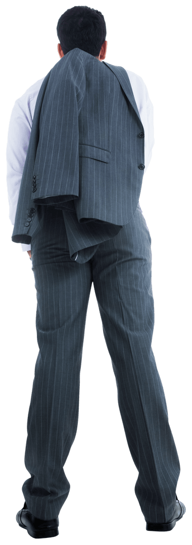 Caucasian Businessman Holding Jacket Transparent Background