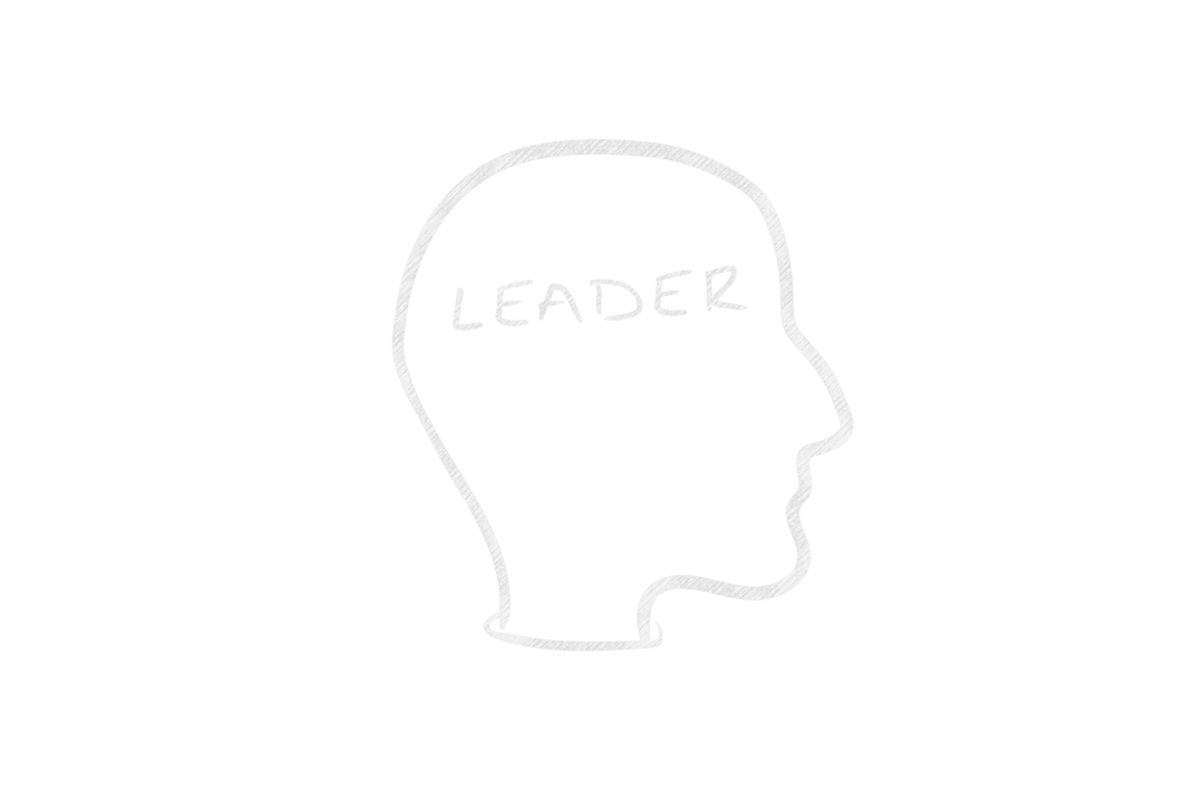 Transparent Vector of Head Silhouette with 'Leader' Text