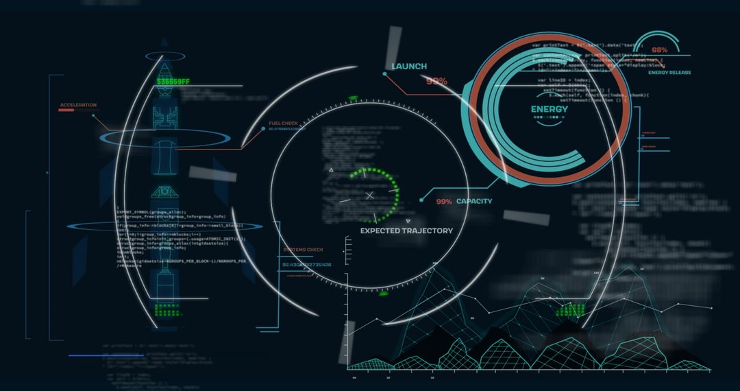 Futuristic Data Interface with Digital Displays