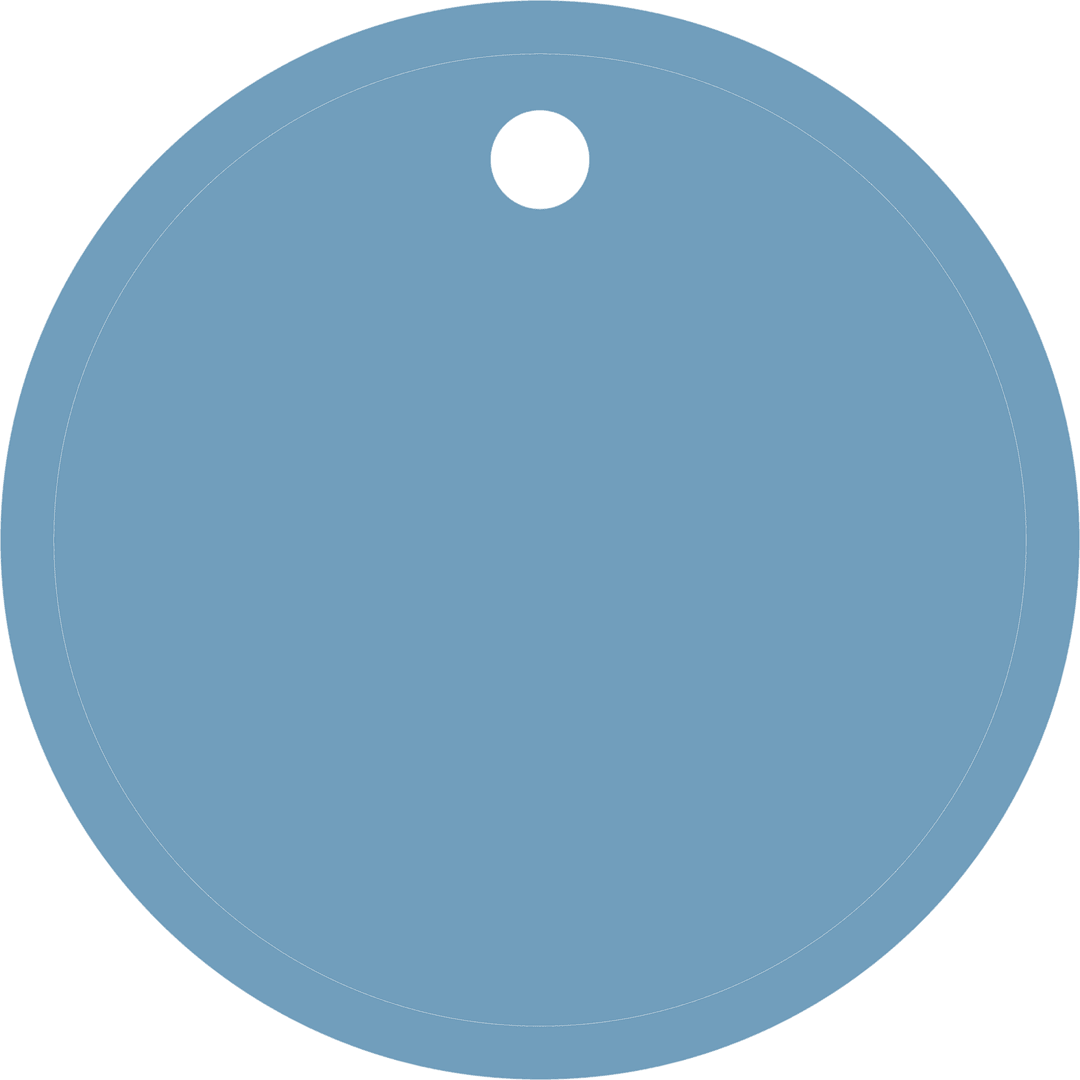 Blue Circular Tag Isolated on Transparent Background