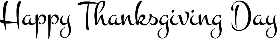 Happy Thanksgiving Day Greeting with Handwritten Text on Transparent Background