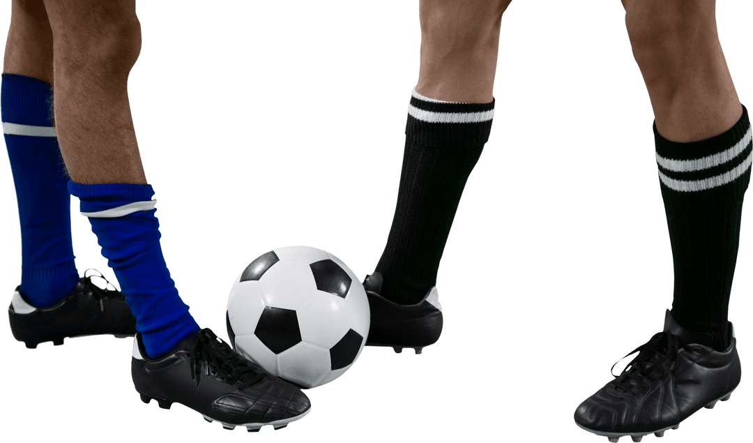 Transparent Football Players Facing, Preparing Game Choreography