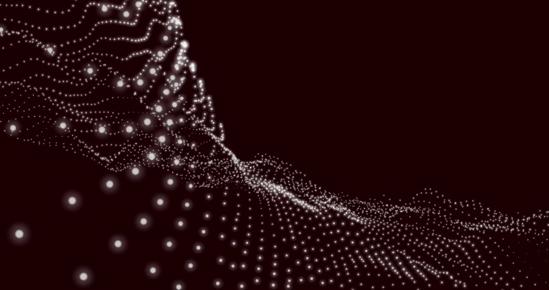 Abstract Digital Waveform with Glowing Dots