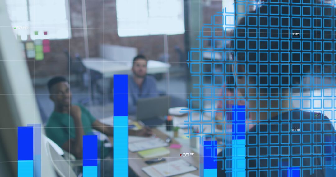 Businesswoman Analyzing Digital Statistics in IoT Office