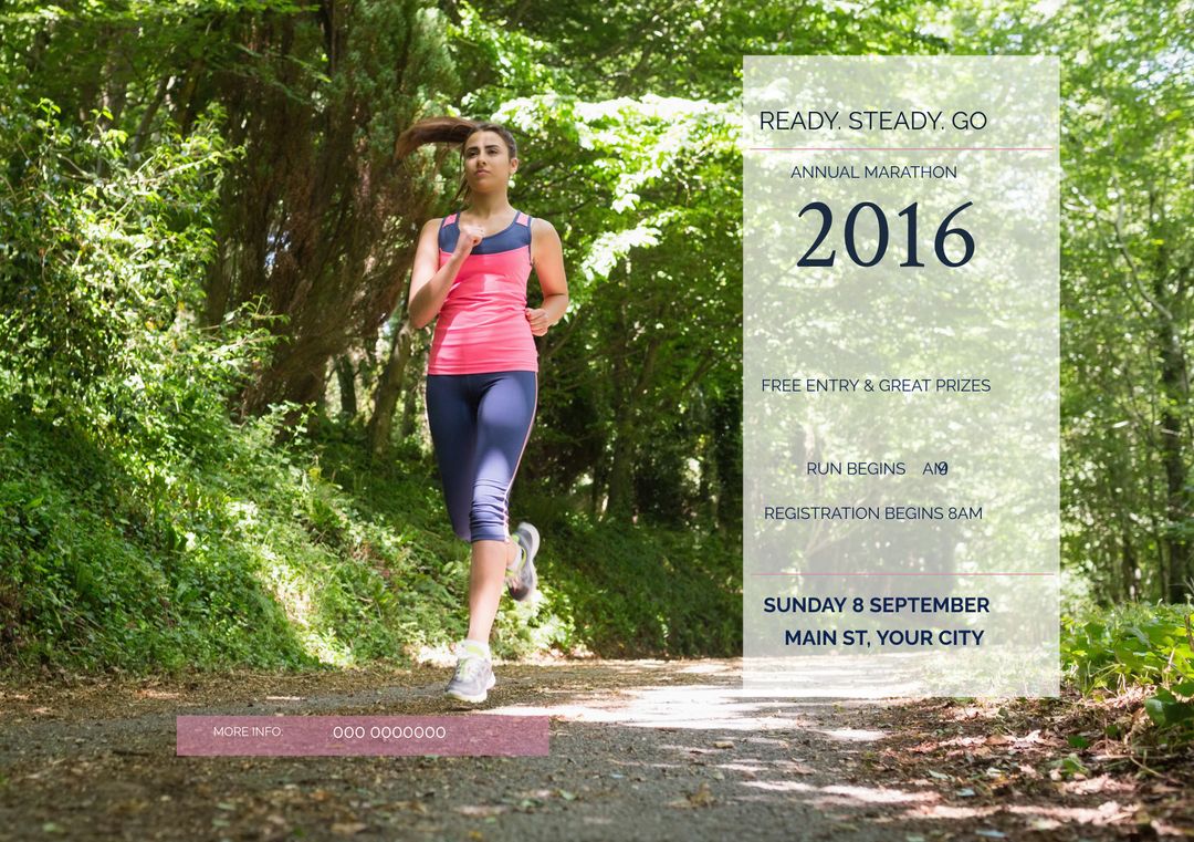 Focused Runner on Scenic Path, Local Marathon Promoter