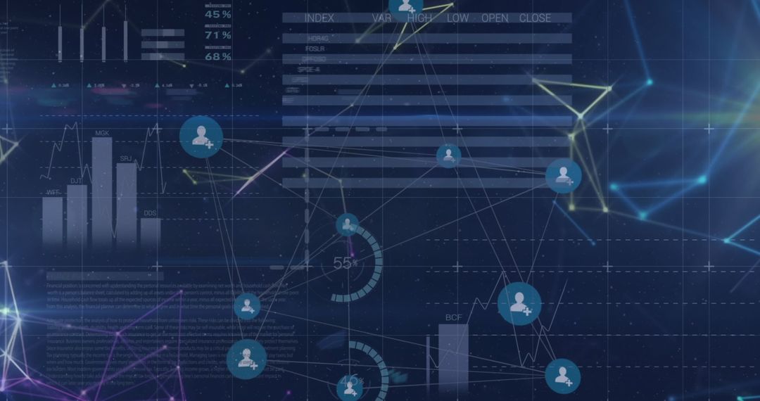 Futuristic Network Technology and Data Analysis Visualization