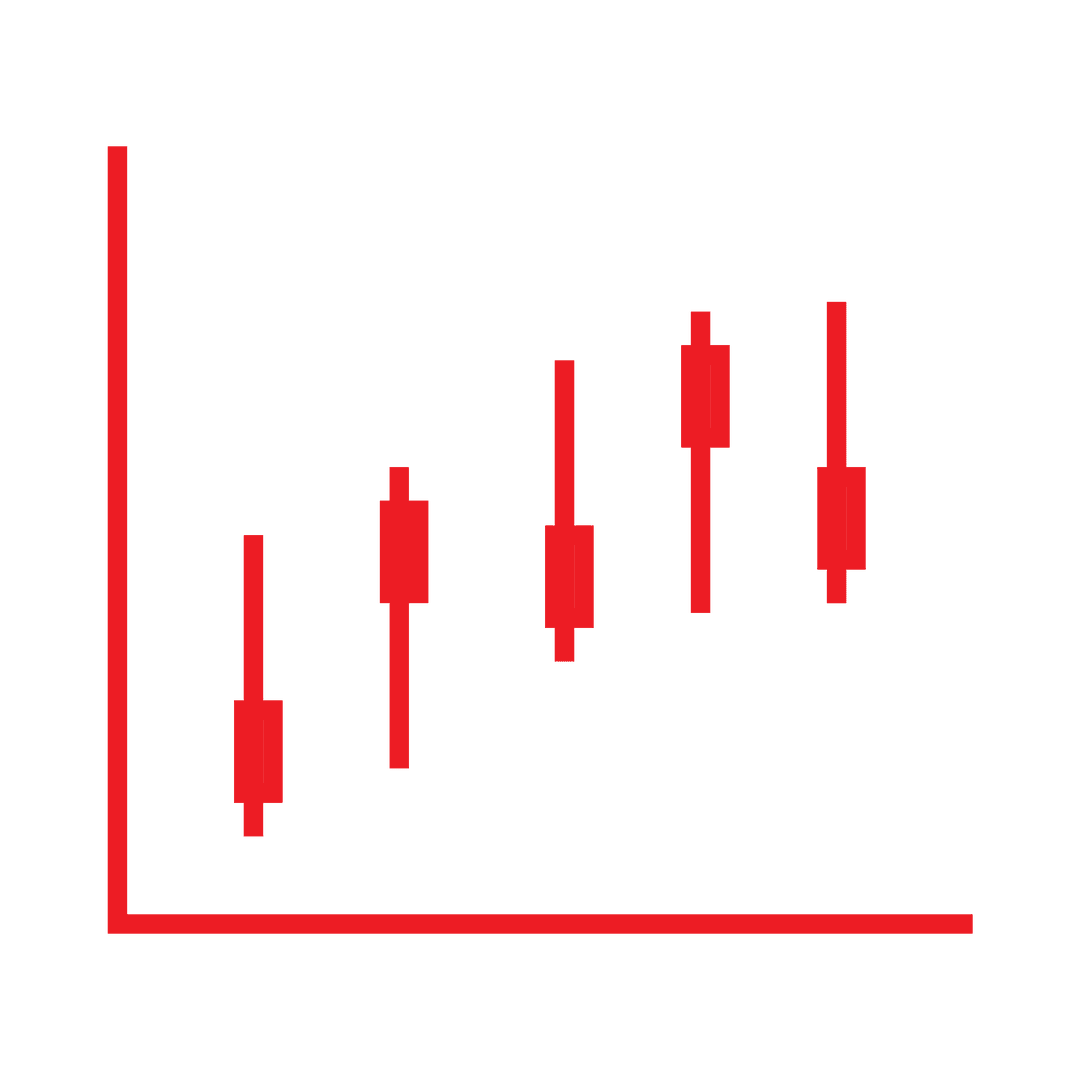 Transparent Candlestick Chart for Financial Growth Analysis