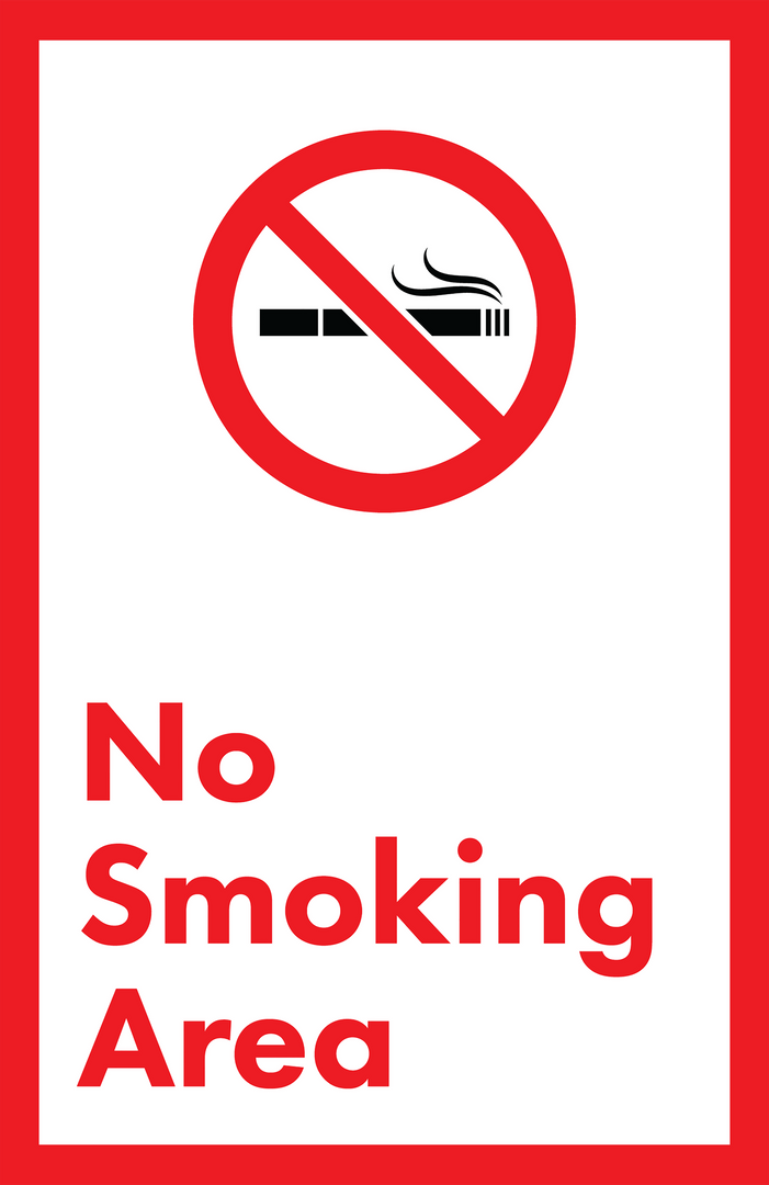 Transparent No Smoking Area Sign with Red Border - Download Free Stock Images Pikwizard.com