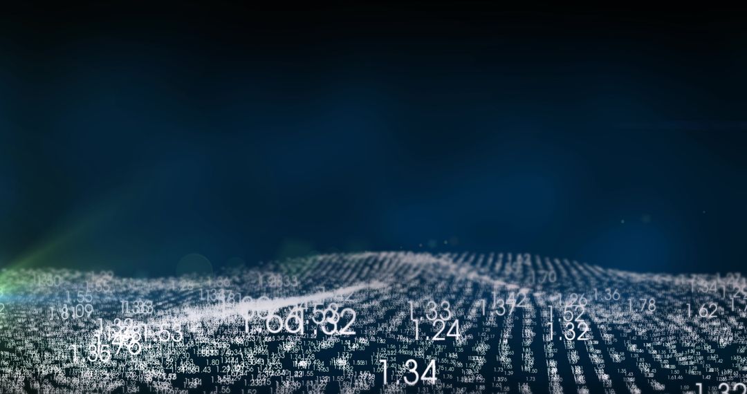 Abstract Digital Matrix with Flowing Data Numbers