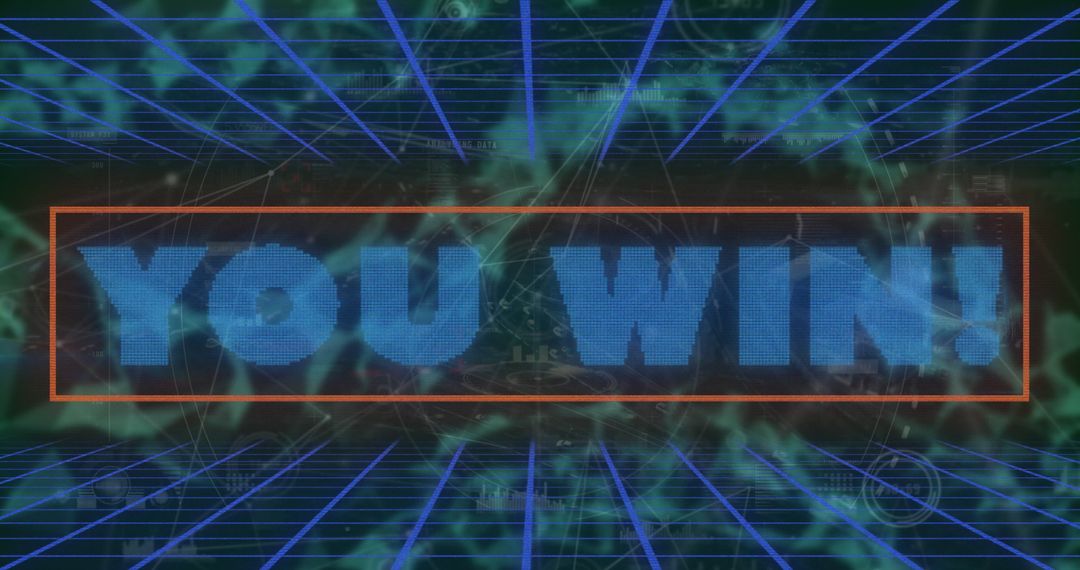 Digital You Win Banner with Grid Networking Scene