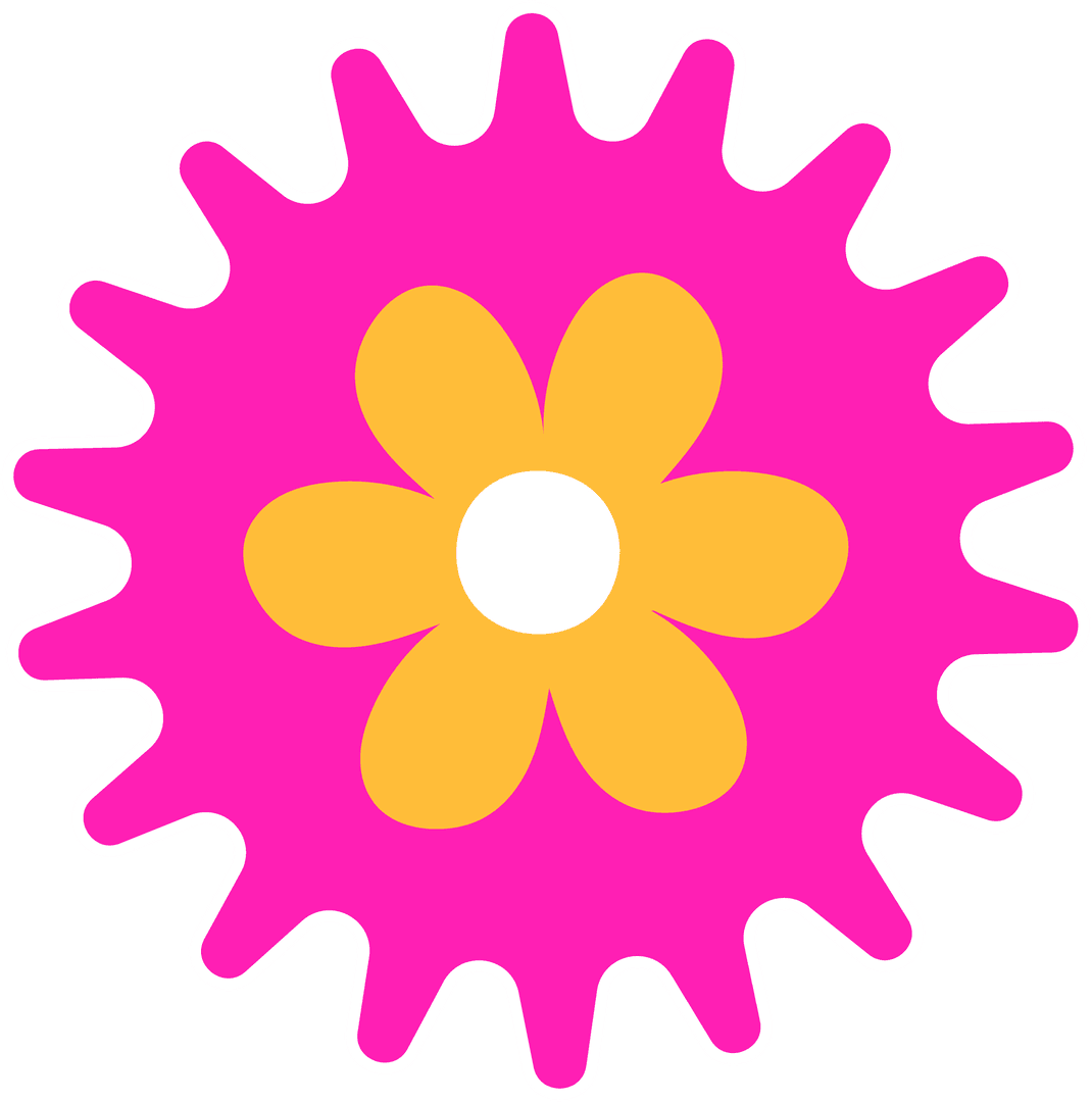 Vibrant Flower Symbol with Transparent Background