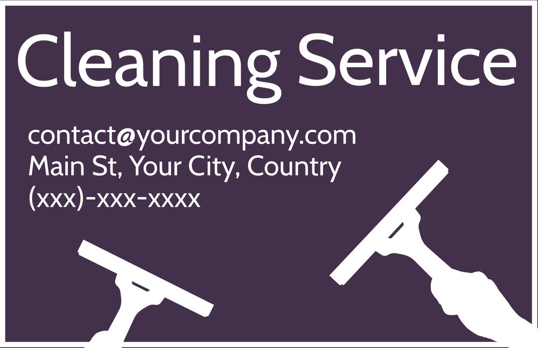 Professional Cleaning Service Template with Bold Text and Tool Silhouette
