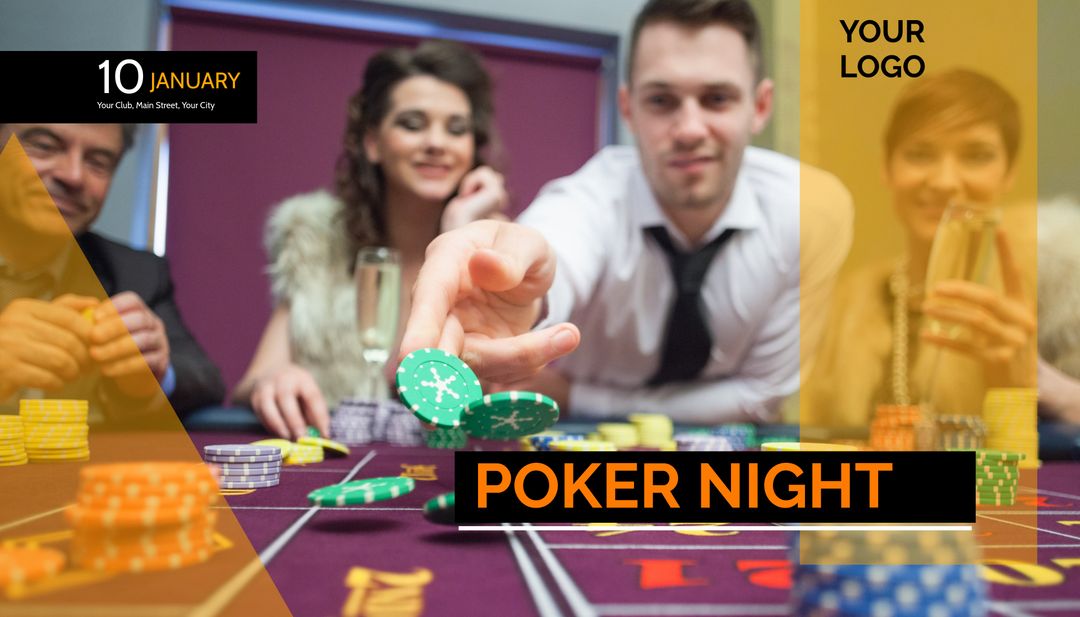 Exciting poker night with friends celebrating casino fun