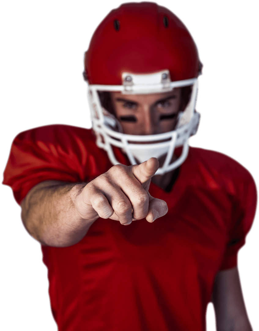 Transparent Rugby Player Pointing Motivational Gesture