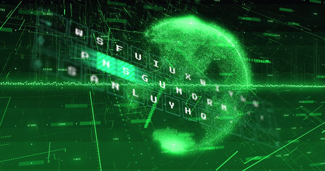 Global Data Network with Digital Globe and Light Trails