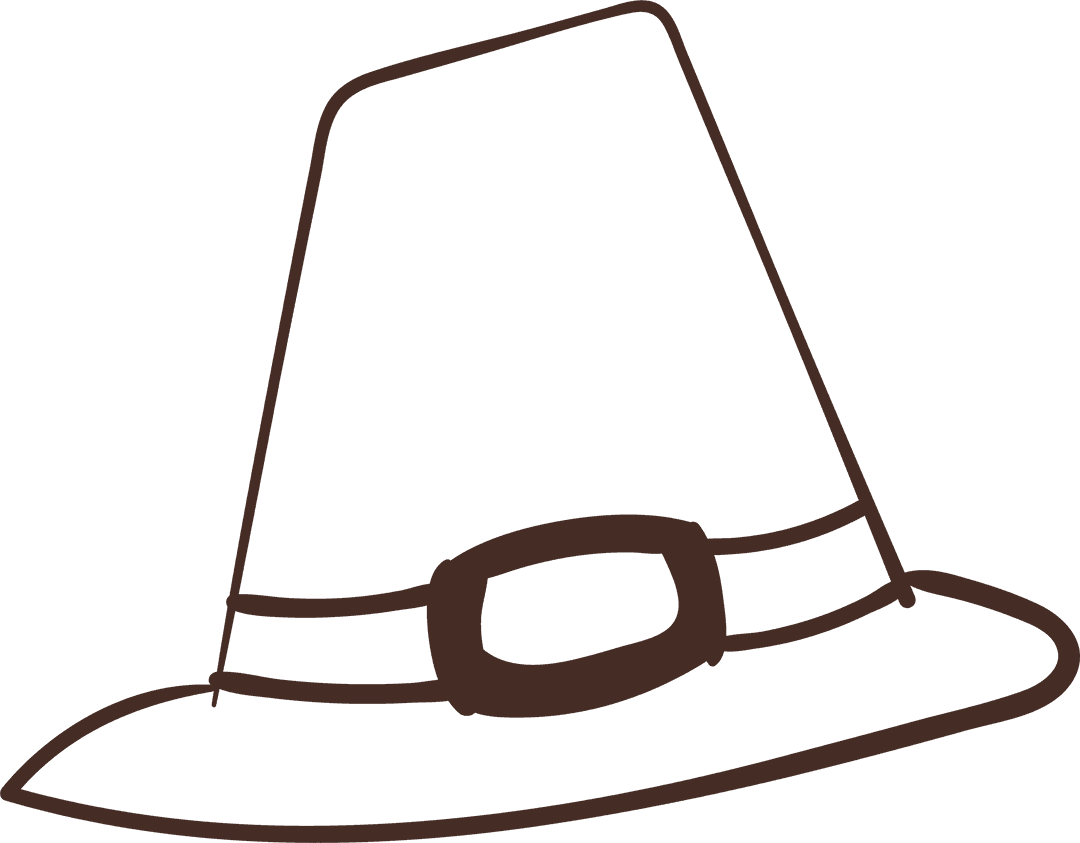 Transparent Minimalist Brown Witch Hat Vector Design