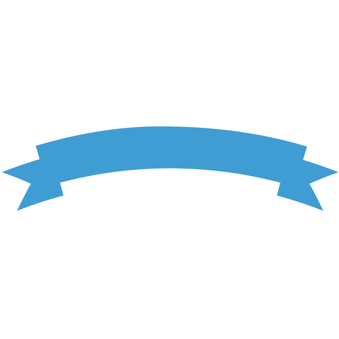 Blue Ribbon Banner with Copy Space on Transparent Background