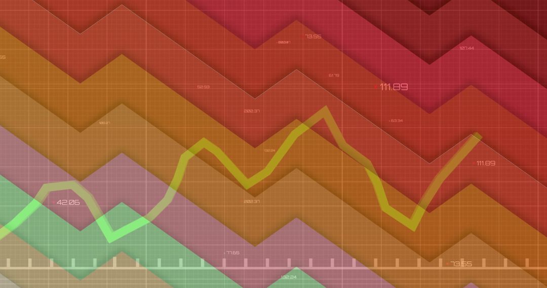 Colorful Analytical Dashboard with Neon Green Line Chart