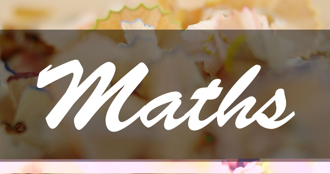 Colorful Pencil Shavings with 'Maths' Text Overlay