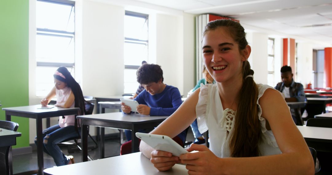 Students Enjoy Online Learning in Modern Classroom