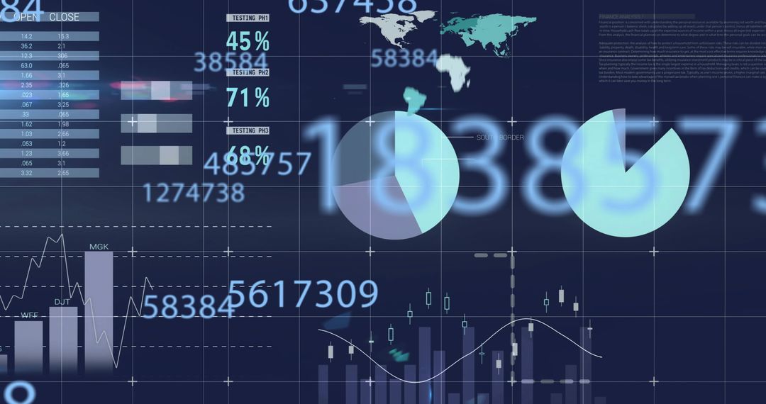 Digital Data Visualization with Statistics and Global Maps - Free Images, Stock Photos and Pictures on Pikwizard.com