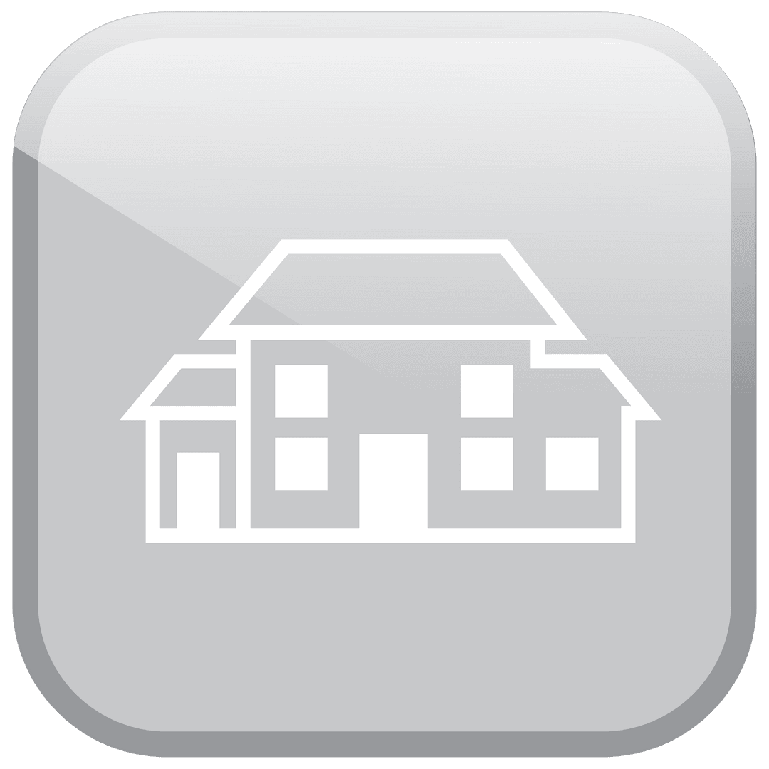 Transparent Icon of House on Grey Square Background