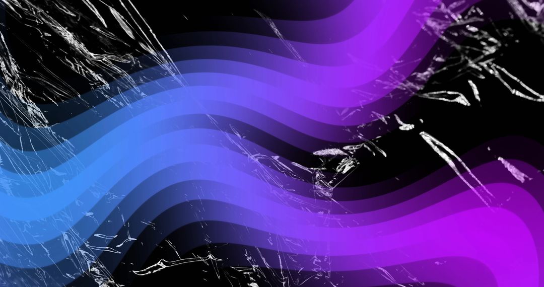 Vibrant Gradient Ribbons with Metallic Textures on Black