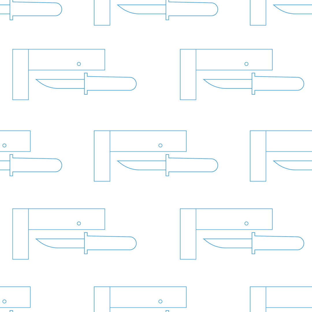 Blue Knife Pattern on Transparent Background Seamless Vector