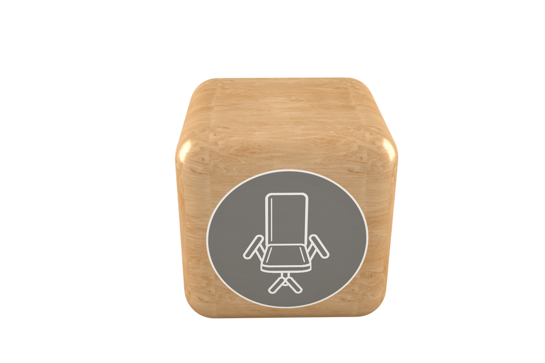 Transparent Wooden Cube with Chair Icon - Download Free Stock Images Pikwizard.com