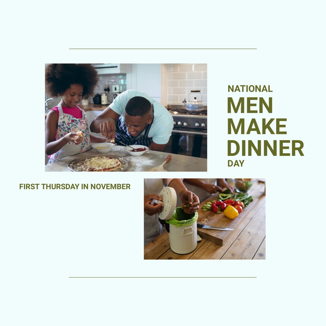 Father and Daughter Cooking on National Men Make Dinner Day