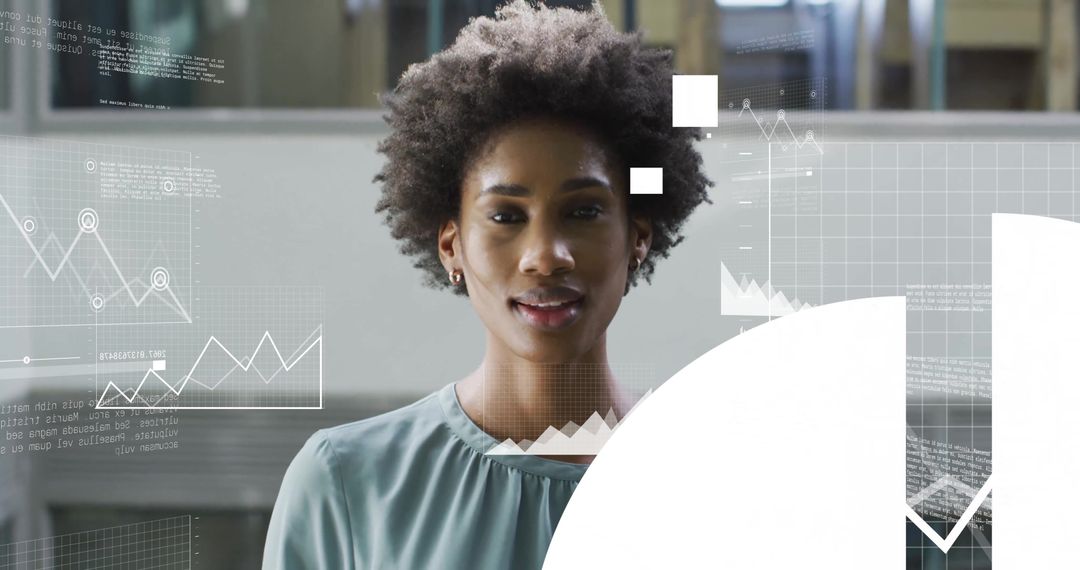 Confident Businesswoman in Digital Data Environment