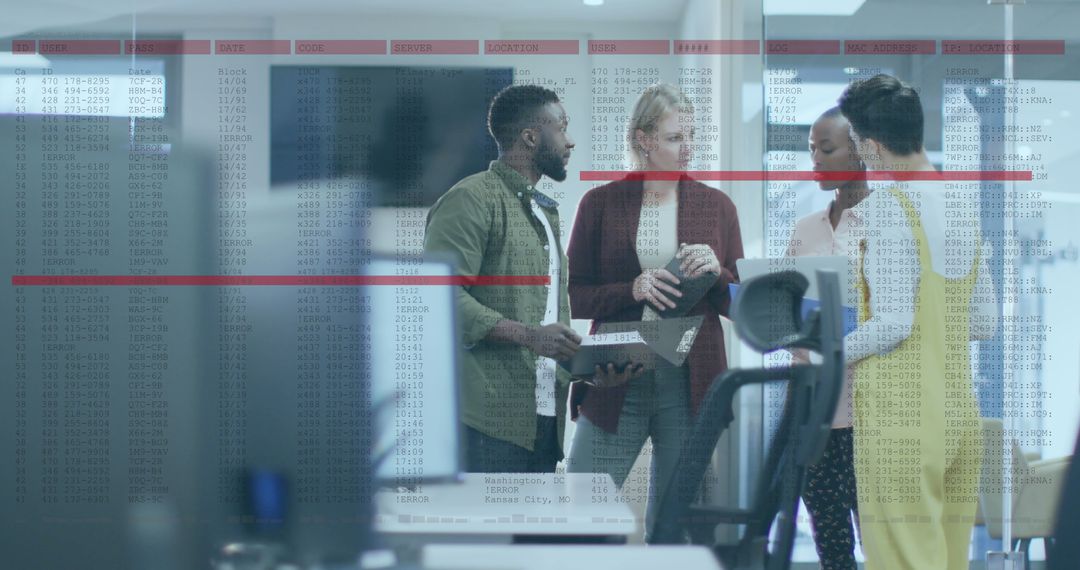 Data Processing with Diverse Professionals Collaborating in Office