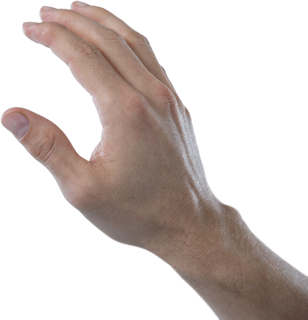 Transparent Hand Touching Imaginary Interface