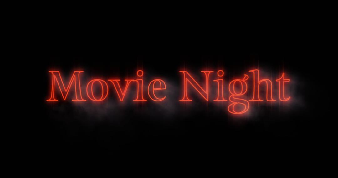 Glowing Neon Movie Night Sign on Dark Background - Free Images, Stock Photos and Pictures on Pikwizard.com