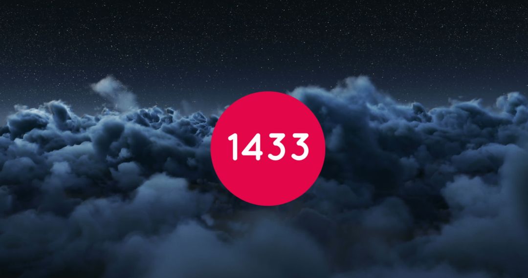 Digital Cloudscape with Red Countdown Timer