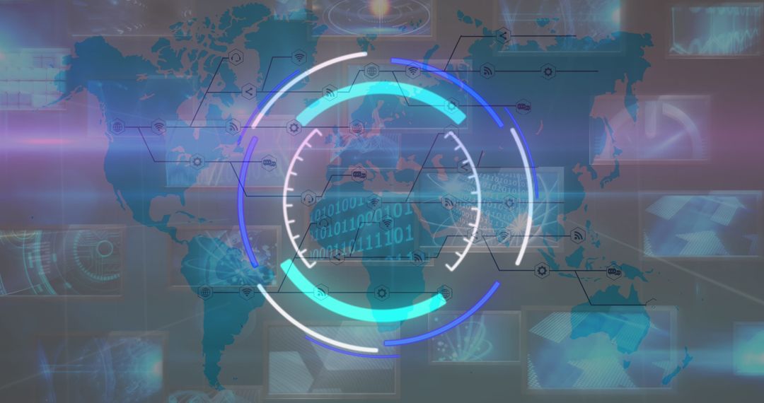 Futuristic Technology Interface with Global Networking Elements