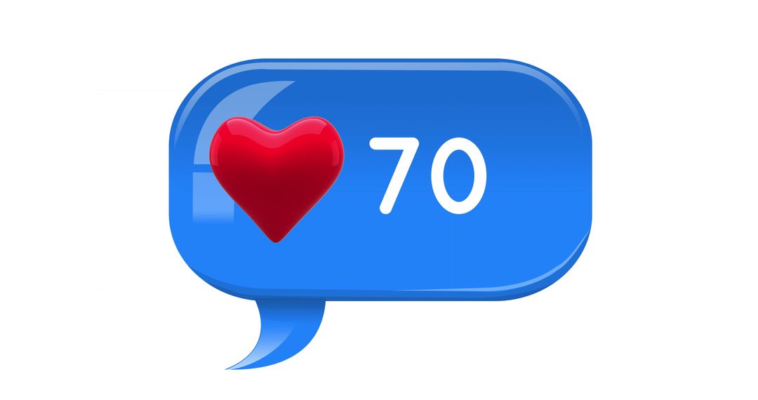 Social Media Like Notification with Heart Symbol