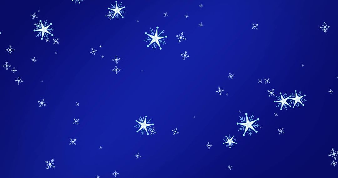 Falling Snowflakes on Deep Blue Background for Winter Designs