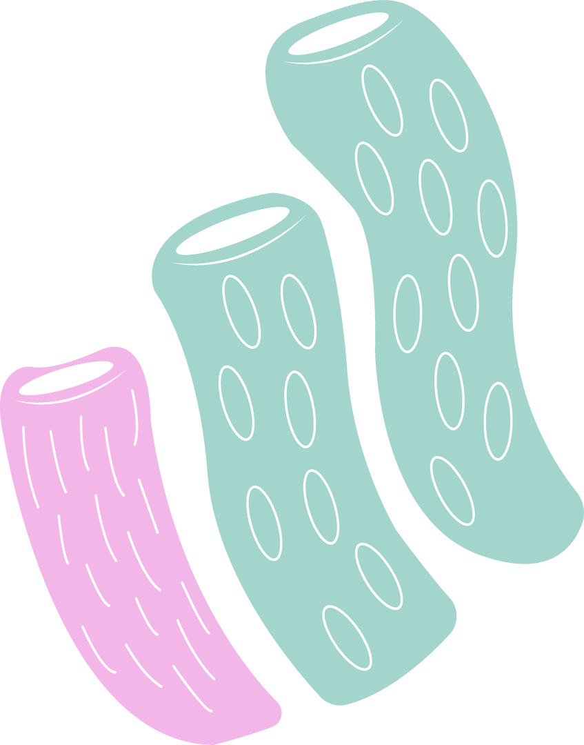 Abstract Tubular Shapes on Transparent Background in Minimalist Style