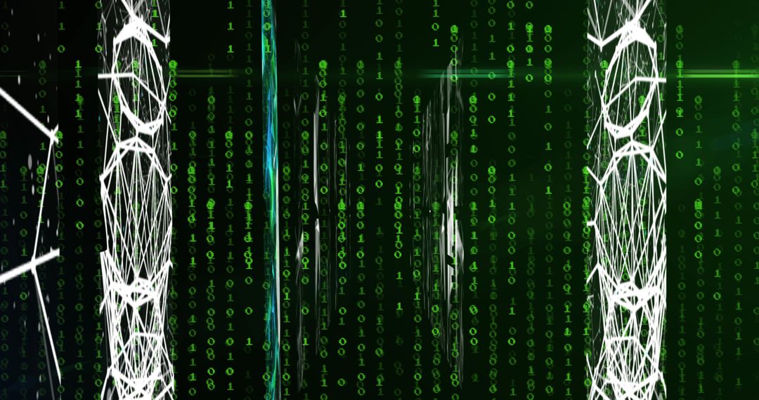 Futuristic Binary Code and Digital Network Integration - Free Images, Stock Photos and Pictures on Pikwizard.com