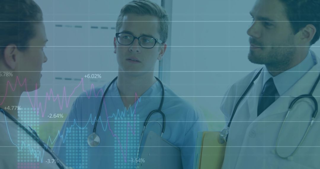 Healthcare Team Analyzing Performance Metrics in Hospital Setting