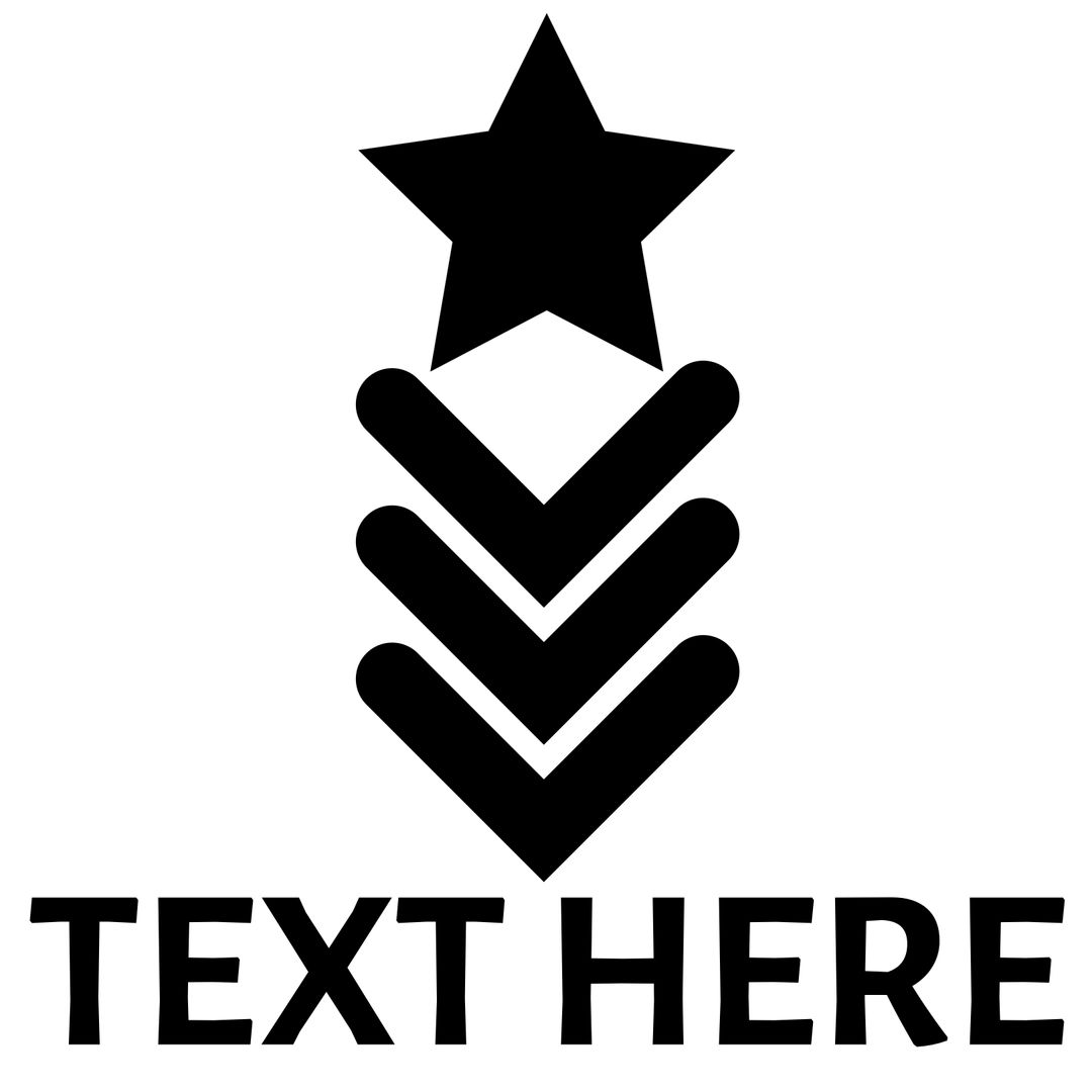 Star and Chevrons Denote Achievement and Progression