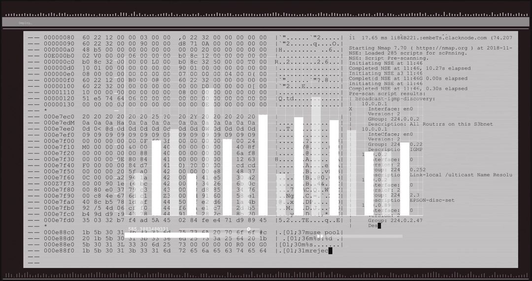 Futuristic Data Interface with Code and Graphs Overlay